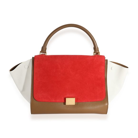 Celine Tricolor Leather & Suede Medium Trapeze Bag - Picture 1 of 8
